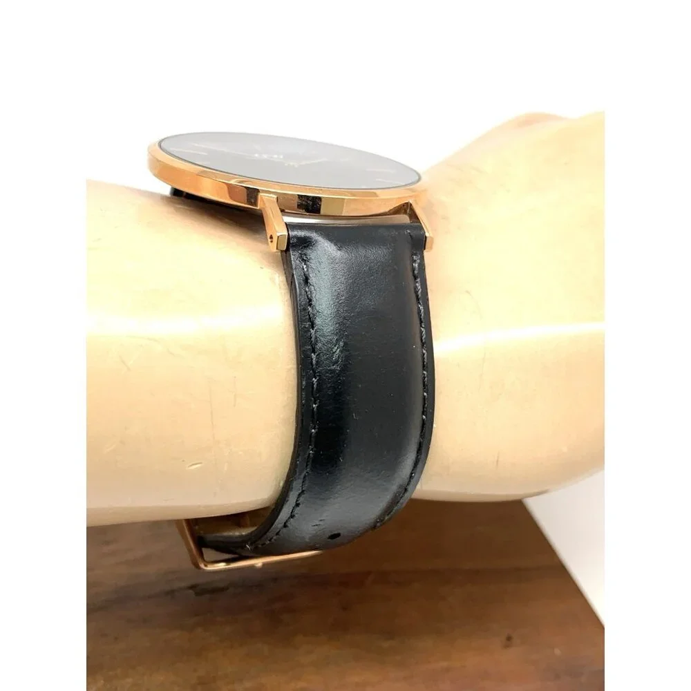 Daniel Wellington Men's Watch DW00100127 Rose Gold Black Dial 41mm Leather Band